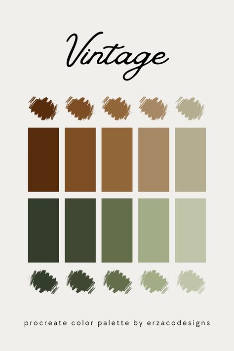 Earthy Tones Aesthetic, Color Palette Vintage, Vintage Color Palette, Vintage Colour Palette, Procreate Color Palette, Mood And Tone, Vintage Color, Earthy Colors, Earthy Tones