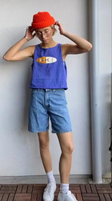 Summer Outfits Gender Neutral, Queer Spring Fashion, Butch Summer Outfits, Queer Fashion Women Summer, Summer Trans Masc Outfits, Summer Queer Outfits, Summer Outfits Masculine Women, Summer Outfits Androgynous, Masculine Outfits Summer