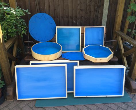 hand made wooden sand trays for therapy, play therapy, sandplay therapy, psychotherapy, arts therapy, drama therapy, creative arts therapy Sand Tray Therapy Room, Drama Therapy, Sandplay Therapy, Sandtray Therapy, Sand Therapy, Sand Tray Therapy, Sand Tray, Creative Arts Therapy, Houses Interior