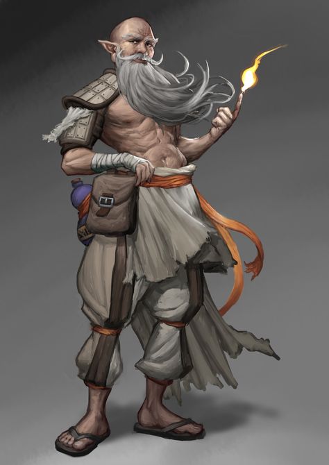 ArtStation - Old Elven Fire Mage, Bailey Butel Fantasy Magician, Fire Mage, Monk Dnd, Elf Ranger, Old Monk, Dnd Elves, Character Commission, Elf Characters, Pathfinder Character