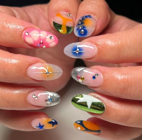 Blue Green And Yellow Nails, Happy Birthday Angel, Hello Nails, Hippie Nails, Birthday Angel, Swag Makeup, Summery Nails, December 26, Trendy Art