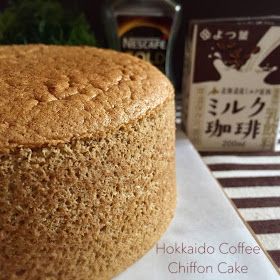 Pumpkin Chiffon Cake, Japanese Fruit Sandwich Recipe, Hokkaido Cake, Japanese Chiffon Cake Recipes, Mocha Chiffon Cake Recipe, Coffee Chiffon Cake Recipe, Hokkaido Chiffon Cake, Milk Bread Recipe Hokkaido, Easy Sponge Cake Recipe