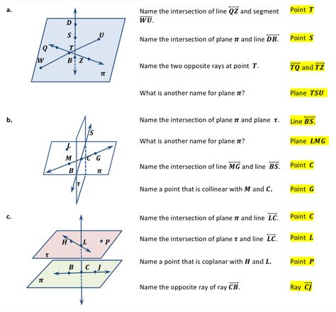 Points Lines and Planes Worksheets ⋆ GeometryCoach.com Points Lines And Planes Geometry, Points Lines And Planes, Point Line Plane, Introduction To Geometry, Successful Student, Geometry Teacher, Plane Geometry, Line Geometry, Angles Worksheet