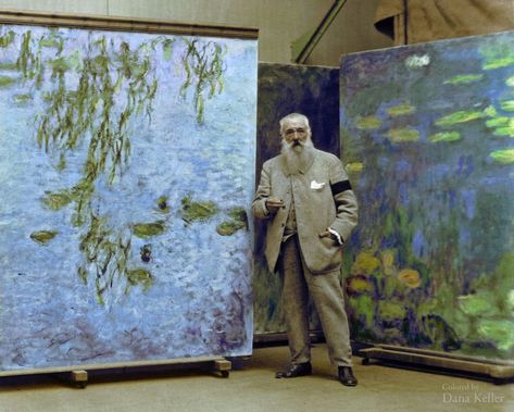 Colorized History, Artist Monet, French Impressionist Painters, Istoria Artei, Colorized Photos, Monet Art, Monet Paintings, Edgar Degas, Pierre Auguste Renoir