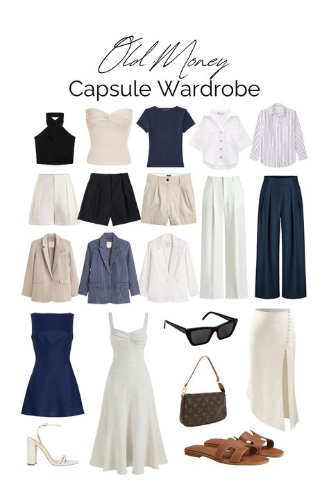 Timeless Outfit Pieces, Classy Outfits Must Have, Timeless Summer Wardrobe, Classy Old Money Outfits Dress, Timeless Pieces Capsule Wardrobe, Old Money Outfit Capsule, Iconic Clothing Pieces, Timeless Wardrobe Capsule, Old Money Festival Outfit