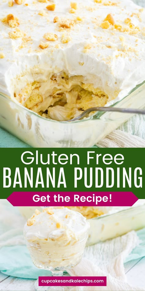 Gluten Free Banana Desserts, Gluten Free Pudding Desserts, Banana Gluten Free Recipes, Banana Pudding Gluten Free, Gf Banana Pudding, Gluten Free Dairy Free Banana Pudding, Dairy Free Banana Pudding, Gluten Free Banana Recipes, Gluten Free Banana Pudding Recipe