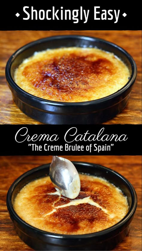 No Bake Cream Brulee, Crema Catalana Recipe, كريم بروليه, Refrigerated Desserts, Traditional Desserts, Crema Recipe, Spanish Desserts, Coconut Dessert, Creme Brulee Recipe