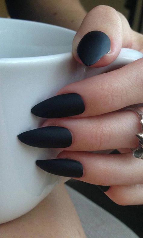 Matte Black Short Nails, Almond Vs Stiletto Nails, Nails Acrylic Almond Black, Financial Ratios, Black Press On Nails, Neutral Nails Acrylic, Classy Almond Nails, Black Almond Nails, Black Nails With Glitter