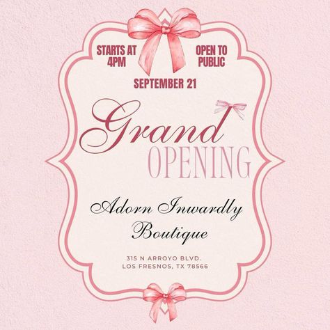 Happy to announce a new collaboration with Adorn Inwardly My press on nails will be available for purchase at their boutique shop starting September 21st. So excited for this opportunity! Join us for their grand opening 🎀Saturday September 21, 2024 🎀315 N Arroyo Blvd Suite #4 🎀Los Fresnos, TX 78566 #supportlocalbusiness Support Local Business, September 21, Boutique Shop, Grand Opening, So Excited, Join Us, Press On Nails, Boutique, Nails