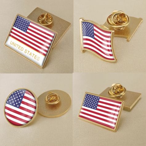 Cheap Brooches, Buy Directly from China Suppliers:USA United States Single Flag Lapel Pins U.S.A America Flag pins Enjoy ✓Free Shipping Worldwide! ✓Limited Time Sale ✓Easy Return. Patriotic Activities, Flag Ideas, Makeup Remover Pad, Flags With Names, National Emblem, Pin Box, Flag Pins, United States Flag, Collar Pins