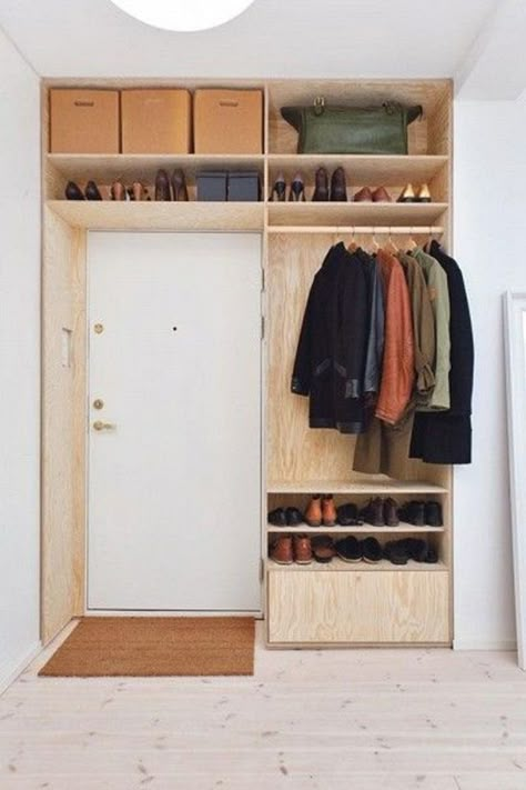 Open Closet, Dead Space, Small Hallways, Compact Living, Dressing Room Design, Scandinavian Home, The Closet, Built In Storage, Small Living