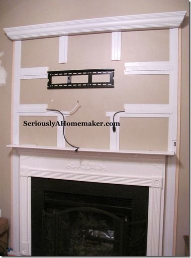 Hutchinson House, Hide Tv Cords, Tv Cords, Tv Mounted, House Upgrades, Fireplace Mantles, Hidden Tv, Rooms Design, Shelving Design