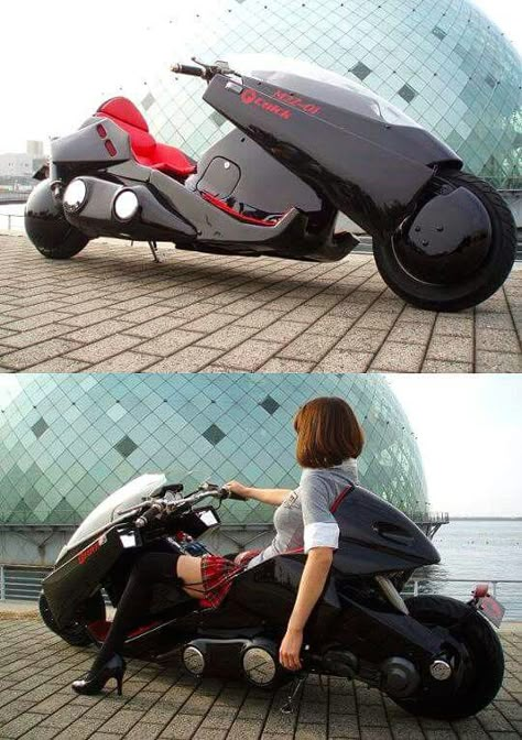 Kenedas bike in black Akira Bike, Kaneda Bike, Bike Garage, Otto Schmidt, Motor Mobil, Motorbike Design, Futuristic Motorcycle, Motorcycles And Scooter, Concept Motorcycles