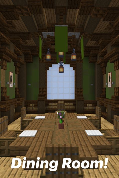 Dining Table Minecraft Ideas, Minecraft Banquet Hall, Dining Room Minecraft Ideas, Chandeliers Minecraft, Castle Decorations Minecraft, Minecraft Throne Room Ideas, Minecraft Armoury Room Ideas, Minecraft Dinning Room Design, Minecraft Dining Hall