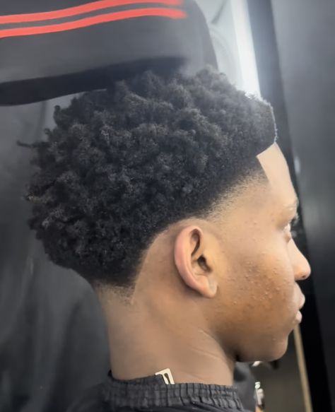 Mini Fro Hairstyles, Low Taper Fade Afro, Afro Taper Fade, Lightskin Haircuts, Bape Cartoon, Taper Fade Afro, Afro Fade Haircut, Afro Hair Fade, Mid Taper