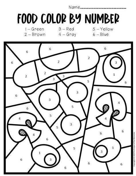 Color by Number Food Preschool Worksheets Pizza Healthy Food Theme Preschool, Preschool Activities English, Foods Activities For Preschool, Breakfast Activities For Preschool, Healthy Food Choices Activities For Kids, Nutrition Worksheets For Kids, Food Projects For Preschoolers, Healthy Food Worksheets For Kids, Food And Nutrition Preschool Activities