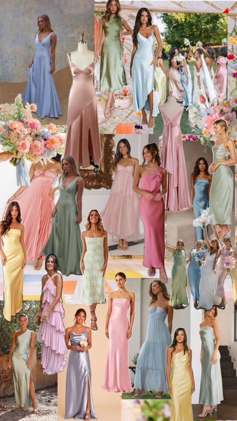 Pastel Bridesmaids, Pastel Bridesmaid Dresses, Dress Code Wedding, Guest Attire, Bridesmaid Dress Colors, Dream Wedding Ideas Dresses, Wedding Attire Guest, Garden Party Wedding, Pastel Wedding