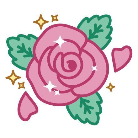 Kawaii Rose Drawing, Cute Flowers Drawings Kawaii, Rose Cute Drawing, Kawaii Vector Illustration, Kawaii Flower Illustration, Cute Flower Drawing Kawaii, Kawaii Flowers Drawing, Cute Clipart Aesthetic, Rose Cartoon Drawing