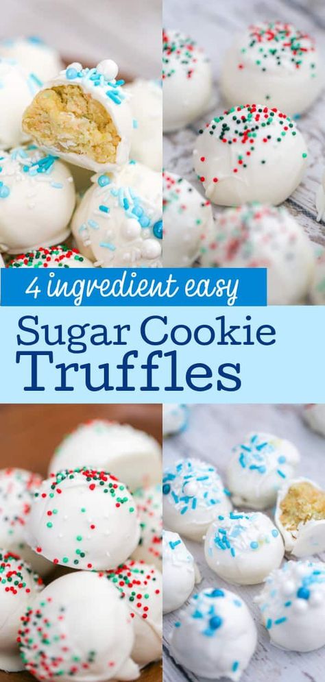 Crisp Sugar Cookie Recipe, Cookie Truffles Recipe, Truffles No Bake, Sugar Cookie Truffles, Cookie Truffles, Best Sugar Cookie, No Bake Sugar Cookies, Cookie Recipes For Kids, Easy Truffles