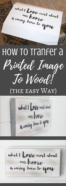 Simply Beautiful by Angela: Transfer Printed Image to Wood (The Easy Way!) Pallet Woodworking, Wood Transfer, Foto Transfer, Wood Projects For Beginners, Image Transfers, Wood Art Projects, Craft Images, Photo Transfer, Diy Wood Signs