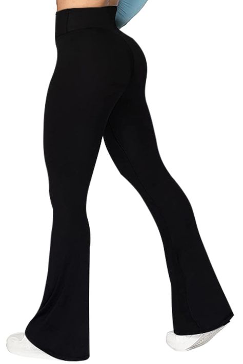 PRICES MAY VARY. ✔Made From Premium Composite - The flare yoga pants feature an excellent combination of 92% Polyester 8% spandex to achieve optimal elasticity, soft texture, lightweight and non-see through. ✔Fashion Design - Flare Leg allow you to move without restriction, pants hem can be cut arbitrarily, effectively helps hide the defects of the calf, and creates the contour and slender appearance of the popular line. With a high-waist belt design to trim the waist line and visually elongate Aries Flare Leggings, Amazon Flare Pants, Lululemon Flair Leggings, Amazon Flare Leggings, Cute Winter Pants, Flared Leggings Aesthetic, Lululemon Flares, Flair Leggings Outfit, Baggy Leggings