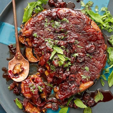 Middle Eastern Mezze Recipes - EatingWell Pickled Cherries, Sautéed Onions, Balsamic Onions, Tart Cherry Juice, Roasted Eggplant, Pomegranate Molasses, Roasted Meat, Eggplant Recipes, Cherry Tart