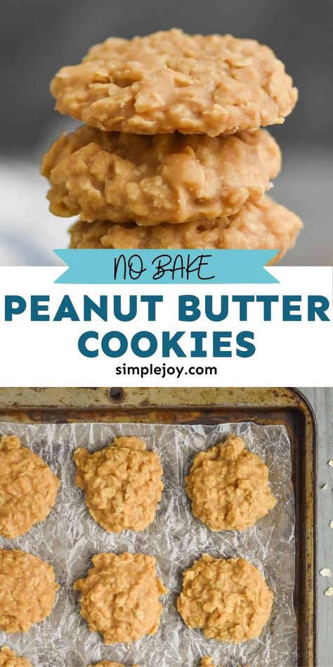 Peanut Butter No Bake Cookies are always a hit! These easy no bake peanut butter oatmeal cookies only take 15 minutes to make, and everyone loves them. No Bake Peanut Butter Cookies, Peanut Butter No Bake Cookies, Best No Bake Cookies, Easy No Bake Cookies, Butter Oatmeal Cookies, No Bake Peanut Butter, Peanut Butter No Bake, Peanut Butter Oatmeal Cookies, Healthy Food Facts