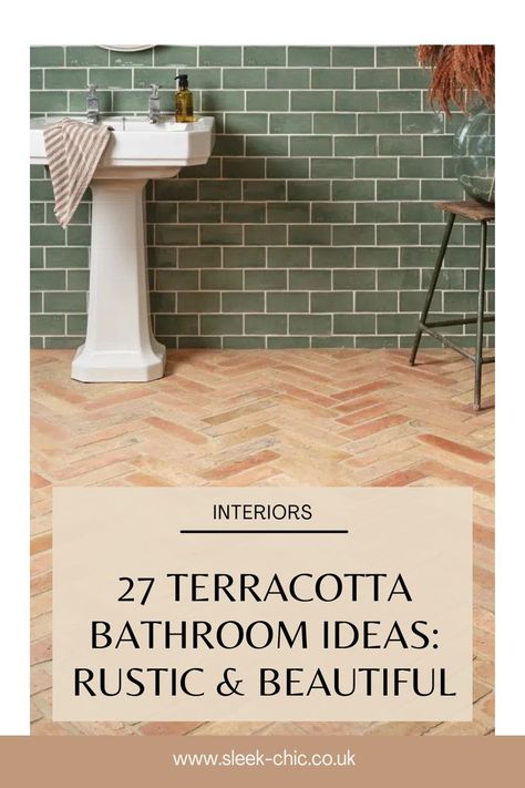 Rustic Flooring Ideas, Flooring Ideas Bathroom, Terracotta Floor Bathroom, Orange Tile Bathroom, Terracotta Bathroom Ideas, Terracotta Bathroom Tiles, Terracotta Tile Bathroom, Terracotta Bathroom Floor, Terracotta Tiles Bathroom