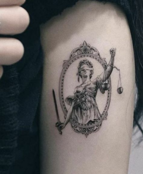 Angel Of Justice Tattoo, Lady Justice Tattoo, Angel Of Justice, Philosophy Tattoos, Law Tattoo, Baroque Tattoo, Blind Justice, Justice Tattoo, Tarot Tattoo