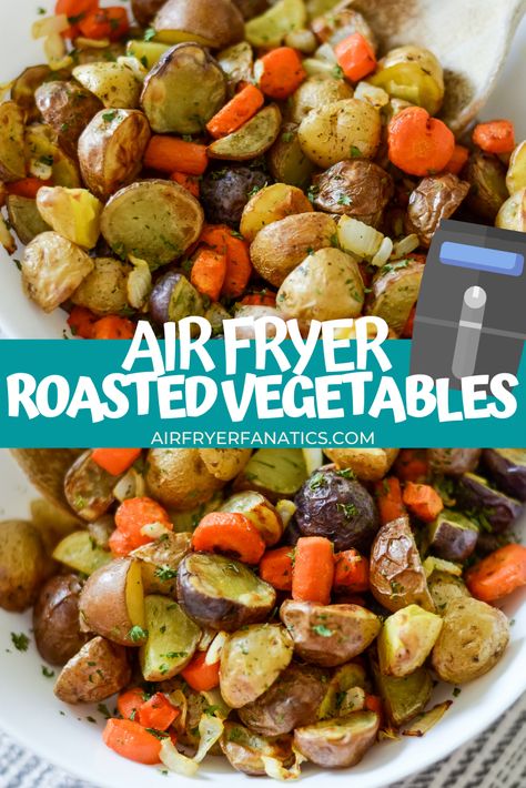 Vegetables Cooked In Air Fryer, Roasted Potatoes And Vegetables In Air Fryer, 10 Minute Roasted Chicken And Vegetables Air Fryer, Cooking Veggies In Air Fryer, Air Roasted Vegetables, Roasting Veggies In Air Fryer, Air Fryer Roast Vegetables, Air Fry Roasted Vegetables, Air Fry Vegetables Recipes