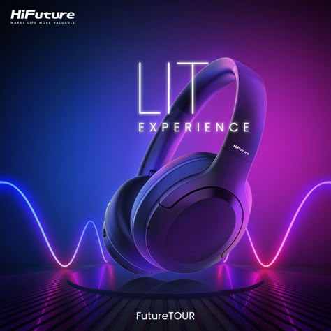 Headphones Creative Ads, Headphone Ads Design, Electronic Products Poster, Headphone Ads, Headphone Photography, Headphone Poster, 3d Headphones, Site Banner, Party Design Poster