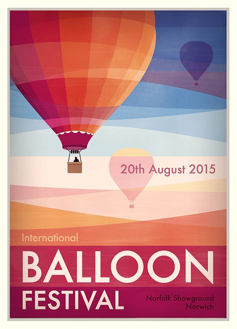 balloonfestival3 Community Posters, Ballon Festival, Illustration Design Poster, Colourful Images, Mid Century Poster, Hot Air Balloons Art, Air Ballons, Posters Ideas, Flying Balloon