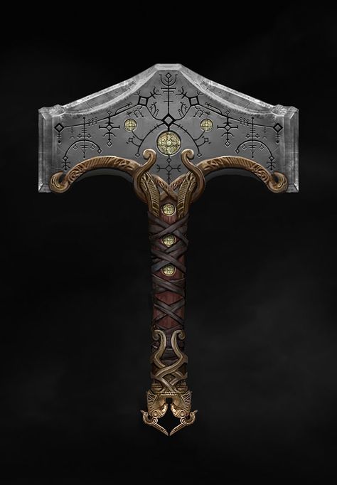 Thor's Hammer Concept Art from God of War #art #artwork #gaming #videogames #gamer #gameart #conceptart #illustration Thor Hammer Tattoo, Mjolnir Tattoo, Hammer Tattoo, Arte Viking, God Of Wars, Symbole Viking, Norse Tattoo, Nordic Tattoo, 다크 판타지