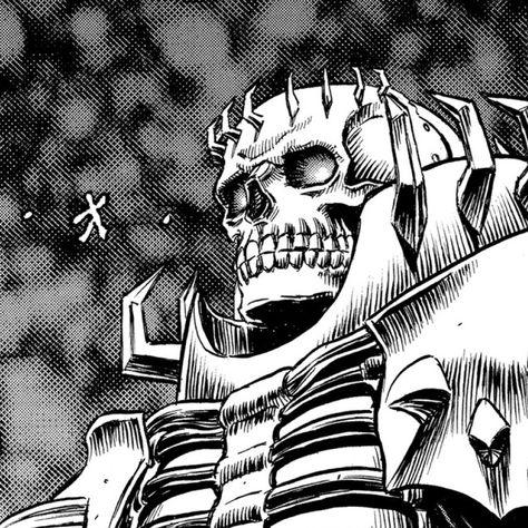 Follow for more <3 Skull Knight Pfp, Manga Knight, Skull Knight Berserk, Skull Knight, Black Swordsman, Knight Drawing, Skeleton Tattoo, Anime Bebe, Skeleton Tattoos