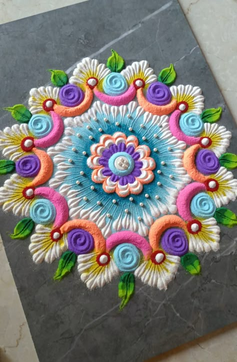 Easy Rangoli for Festival Season | How to make     Rangoli Step by Step | Rangoli for Beginners Rangoli For Festival, Rangoli For Beginners, Colourful Rangoli, Simple Flower Rangoli, Rangoli Designs For Competition, Rangoli Designs Videos, Easy Rangoli Designs Videos, Very Easy Rangoli Designs, Rangoli Simple