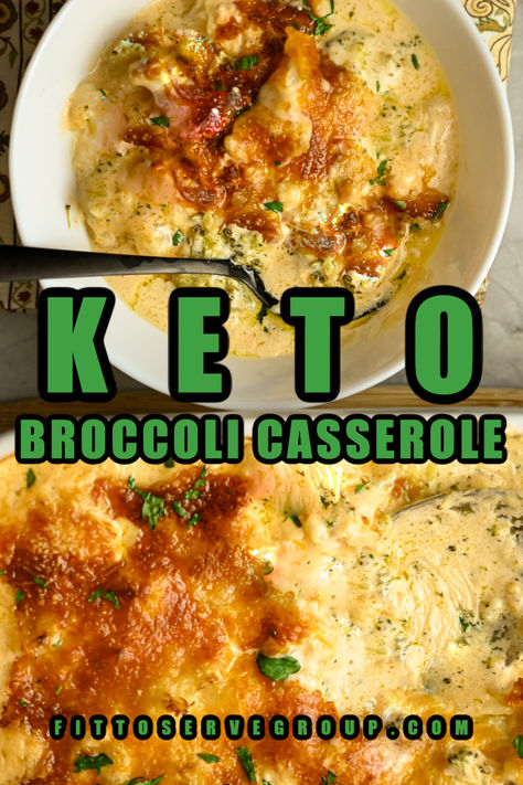 This easy keto broccoli casserole is a healthy side dish that features fresh broccoli and gluten-free cheese sauce for a delicious casserole the whole family will love! | low carb broccoli casserole | keto casserole #ketocasseroles Crockpot Broccoli Casserole, Low Carb Broccoli Casserole, Broccoli Casserole Keto, Keto Broccoli Casserole, Crockpot Broccoli, Low Carb Easy Recipes, Comfort Food Recipes Casseroles, Low Carb Broccoli, Cheesy Broccoli Casserole