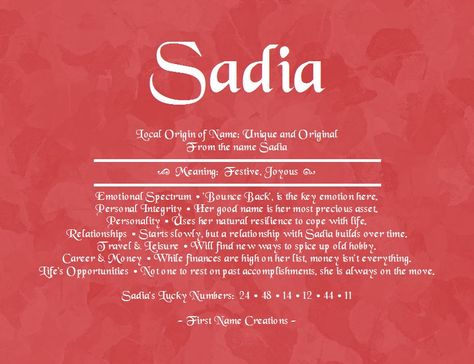 Sadia Sadia Name Wallpaper, Sadiya Name Wallpaper, Scott Name, Money Isn't Everything, Arabic Vocabulary, English Names, Old English Names, Personal Integrity, Name Boards