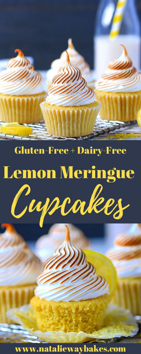 Mom Cupcakes, Cottagecore Cooking, Gluten Free Lemon Cupcakes, Lemon Meringue Cupcakes, Cupcakes Lemon, Meringue Cupcakes, Lemon And Coconut Cake, Meringue Frosting, Summer Cupcakes