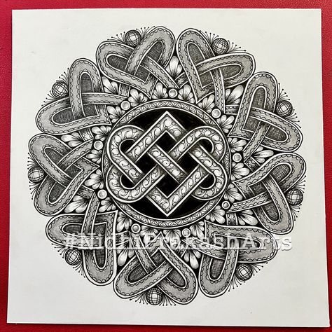 Celtic Knot Mandala, Draw Heart, Celtic Heart Knot, Celtic Mandala, Heart Knot, Celtic Heart, Sacred Geometry Art, Spiritual Artwork, Galaxy Painting