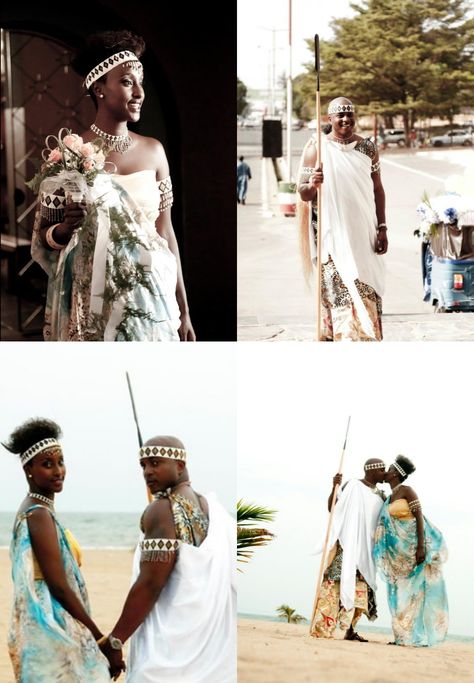 Traditional Burundian newlyweds. Burundian Traditional Wedding, Burundian Traditional Wear, Burundian Wedding, Burundian Culture, Rwandan Wedding, River Goddess, Goddess Wedding, Cultural Wear, Black Brides