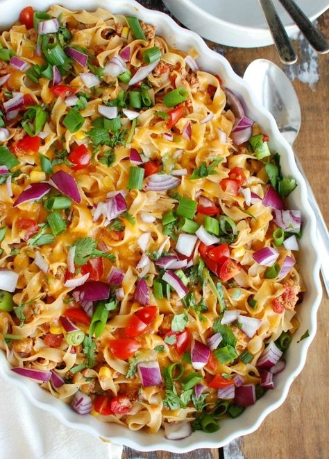 Mexican Lasagna Casserole, Egg Noodle Casserole, Ground Turkey Casserole, Mexican Eggs, Turkey Casserole Recipe, Turkey Spices, Kung Pao Chicken Recipe, Chicken Shawarma Recipe, Noodle Casserole Recipes