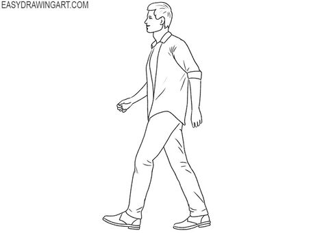 how to draw a walking person step by step How To Draw A Walking Person, Walking Person Drawing, Person Easy Drawing, People Walking Drawing, Person Walking Drawing, Drawing Ideas Of People, Walking Pictures, Road Drawing, Memory Drawing