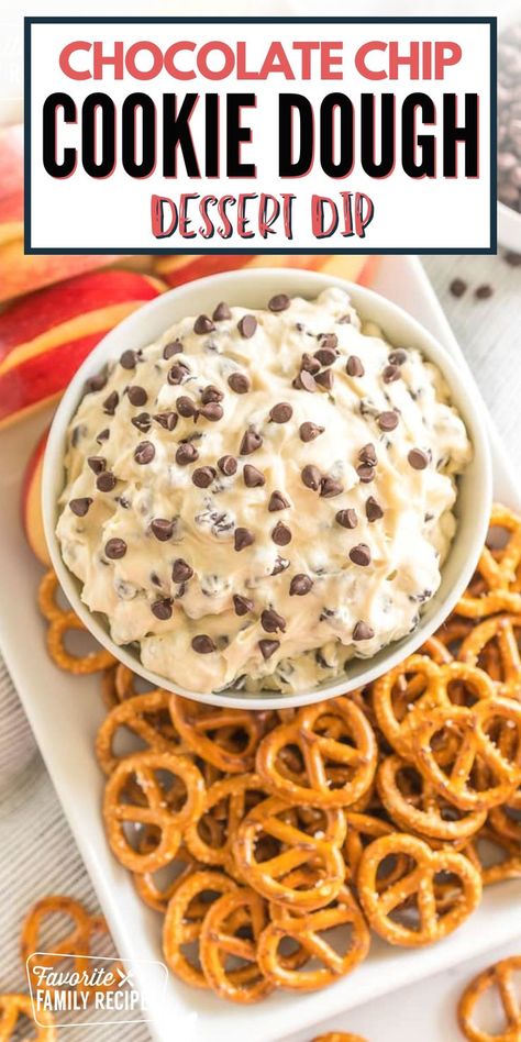 Savor the goodness of our Chocolate Chip Cookie Dough Dessert Dip recipe. This flourless, eggless cookie dough dip is perfect for dipping pretzels, apples, graham crackers, and more! You might even enjoy it on its own with a spoon. Combine a handful of simple ingredients to create your new favorite treat! Edible Cookie Dough Healthy, Cookie Dough Dessert, Chocolate Chip Cookie Dough Dip, Cookie Dough Dip Recipe, Cookie Dough Desserts, Easy Cookie Dough, Chocolate Chip Dip, Dessert Dip Recipes, Dessert Dip