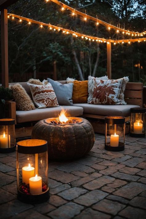 Patio Aesthetic, Hanging Patio Lights, Boho Seating, Beach House Interior Design, Outdoor Patio Ideas, Deck Designs Backyard, Deck Designs, Outdoor Dinner, Flickering Lights