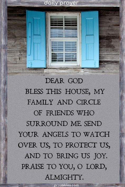 God Bless My Family, House Blessing Prayer, Blessing Prayers, House Prayer, Alexia Maria, Family Prayer, Prayer Signs, Holy Quotes, House Blessing