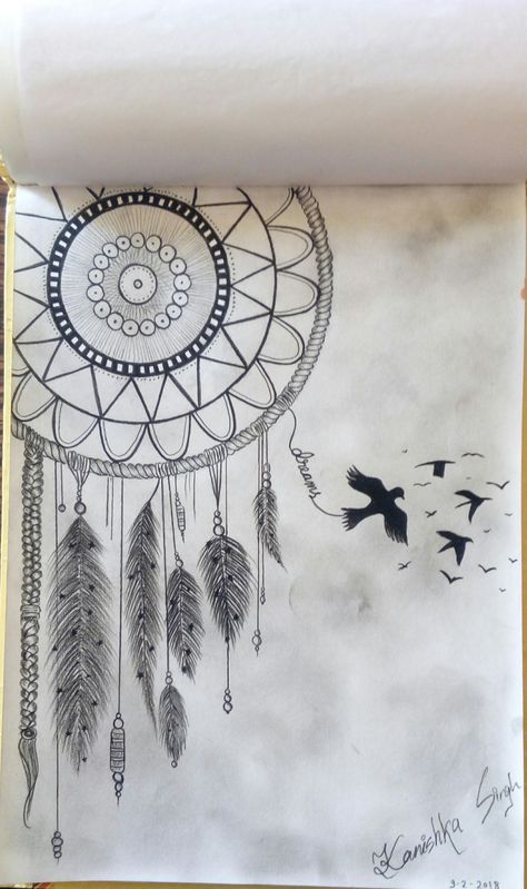 Dream Catcher Wall Painting, Dreamcatcher Sketch, Dream Catcher Sketch, Dry Erase Board Art, Dreamcatcher Drawing, Dream Catcher Drawing, Dreams Catcher, Dream Catcher Mandala, Sunflower Mandala