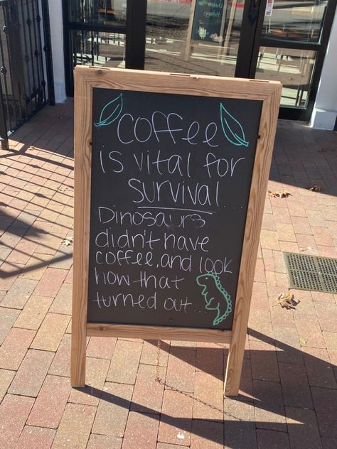 Funny Cafe Signs, Menu Boards Cafe, Coffee Shop Sign Ideas, Unique Cafe Name Ideas, Coffee Shop Board, Sidewalk Chalkboard Sign, Cafe Chalkboard, Coffee Chalkboard, Coffee Shop Vibes