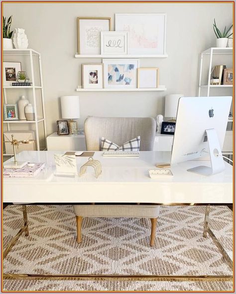 Diy Home Office, Home Office Design Ideas, Office Design Ideas, Work Office Decor, Cozy Home Office, Office Remodel, White Desk, Office Room Decor, Home Office Setup