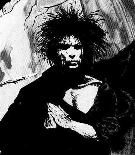 Sandman Comic, The Sandman, Neil Gaiman, Black And White, Hair, White, Black