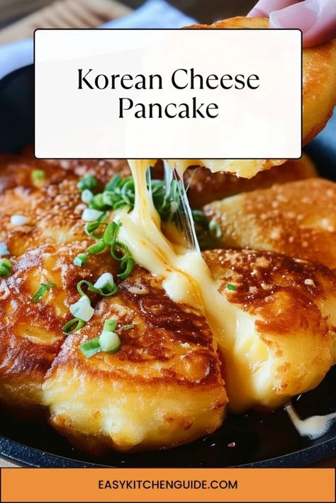 Cheap Delicious Recipes, Cute Picnic Food Recipes, Korean Chinese Food, Savory Meal Ideas, Elevated Comfort Food, South Korean Recipes Easy, Easy Dinners Kids Can Make, Small Breakfast Recipes, Korean Cheese Pancake